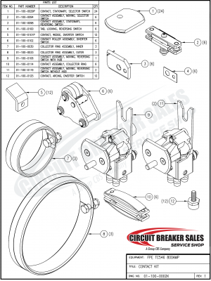 Federal Pacific  FPE TC546 800AMP/FPE TC15, TC25, and TC546 Inner Collector Ring Assembly