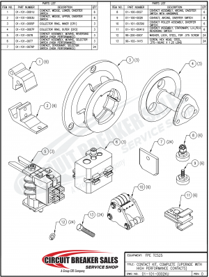 Federal Pacific FPE TC525 Kit - Upgrade Contact Kit for FPE 525 (Heavy Duty)