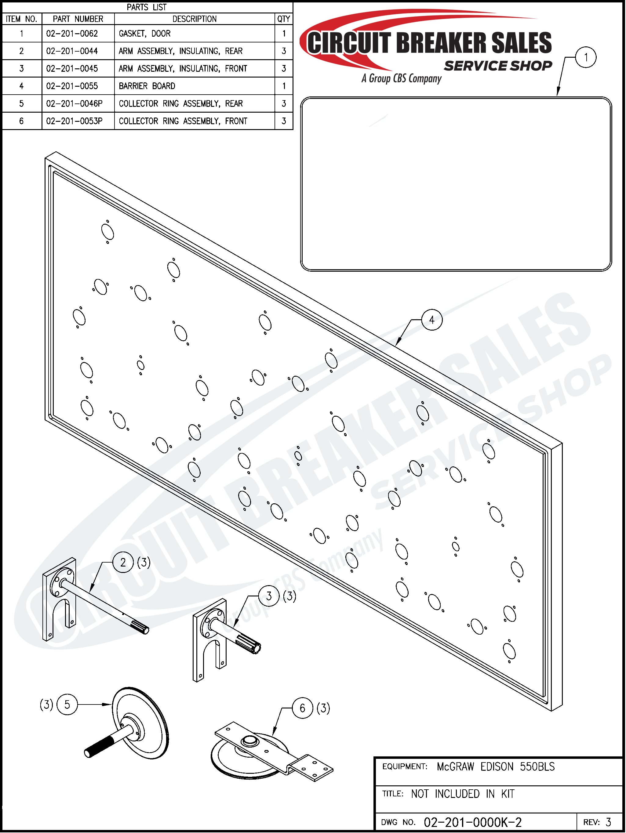 McGraw Edison 550B Series Kit - McGraw Edison 550B Parts Not Included in BLS and BHS Kits