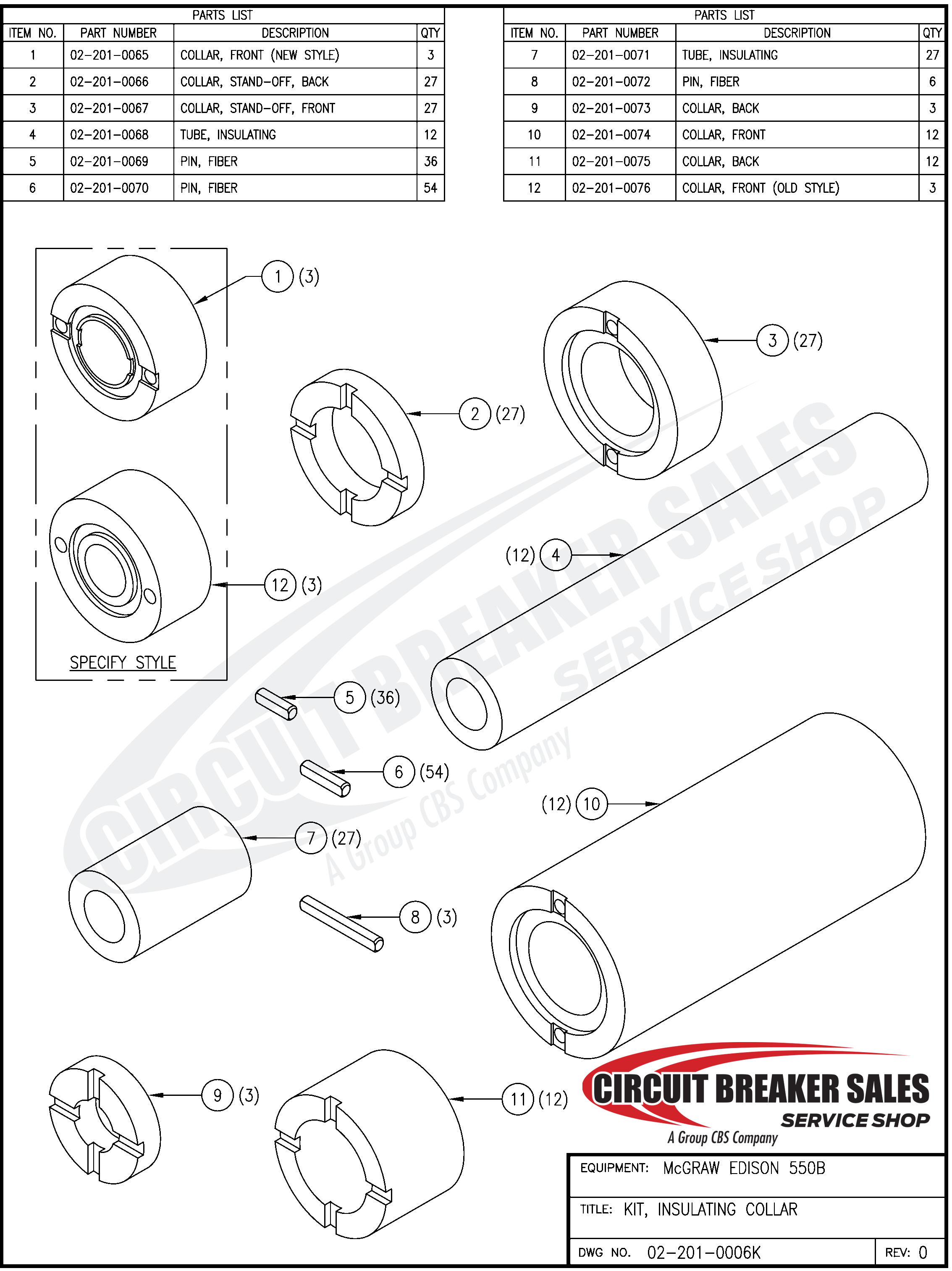 McGraw Edison 550B Series Kit - Insulating Collar Kit