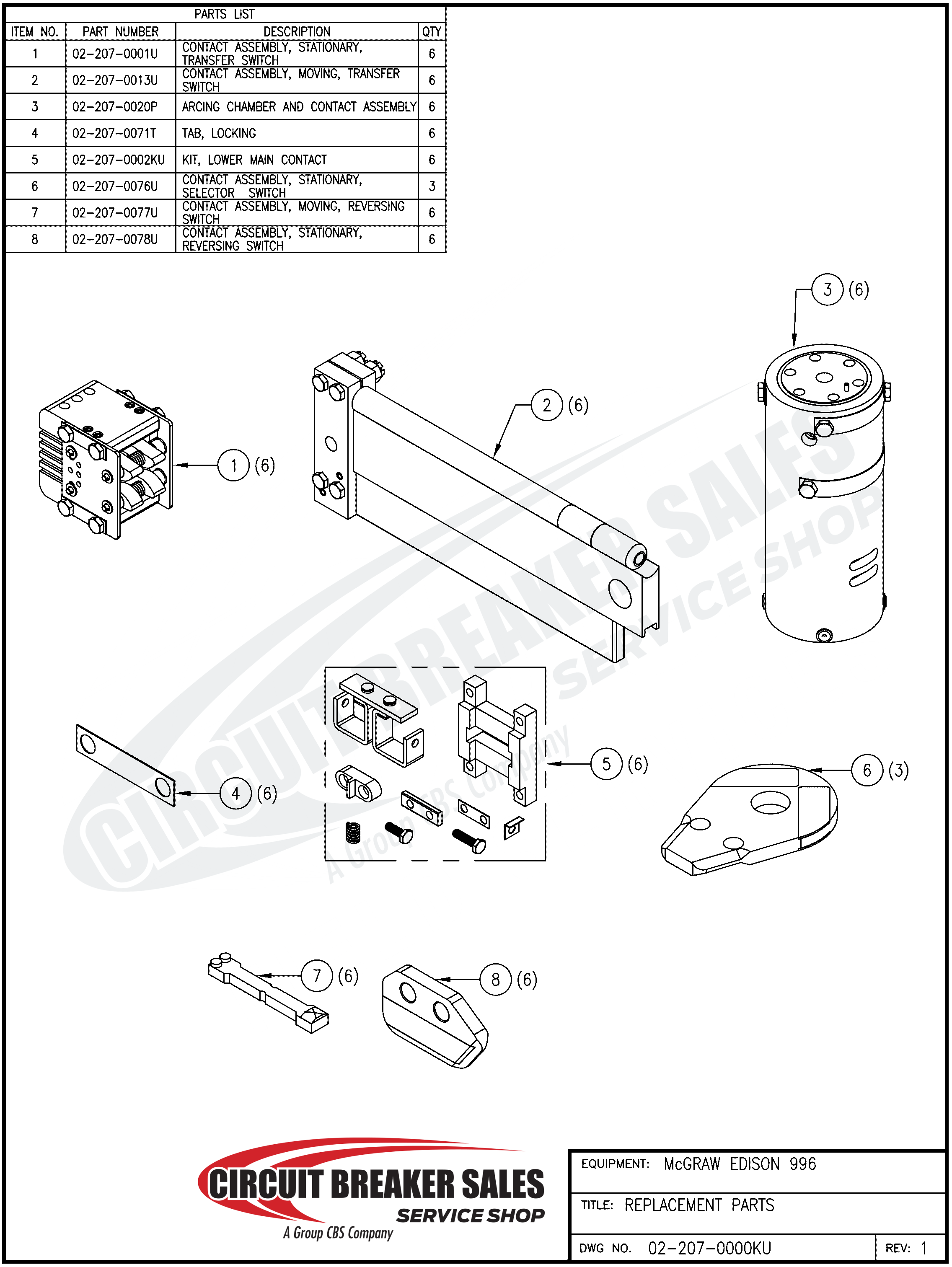 McGraw Edison 996 Series Kit - Replacement Parts