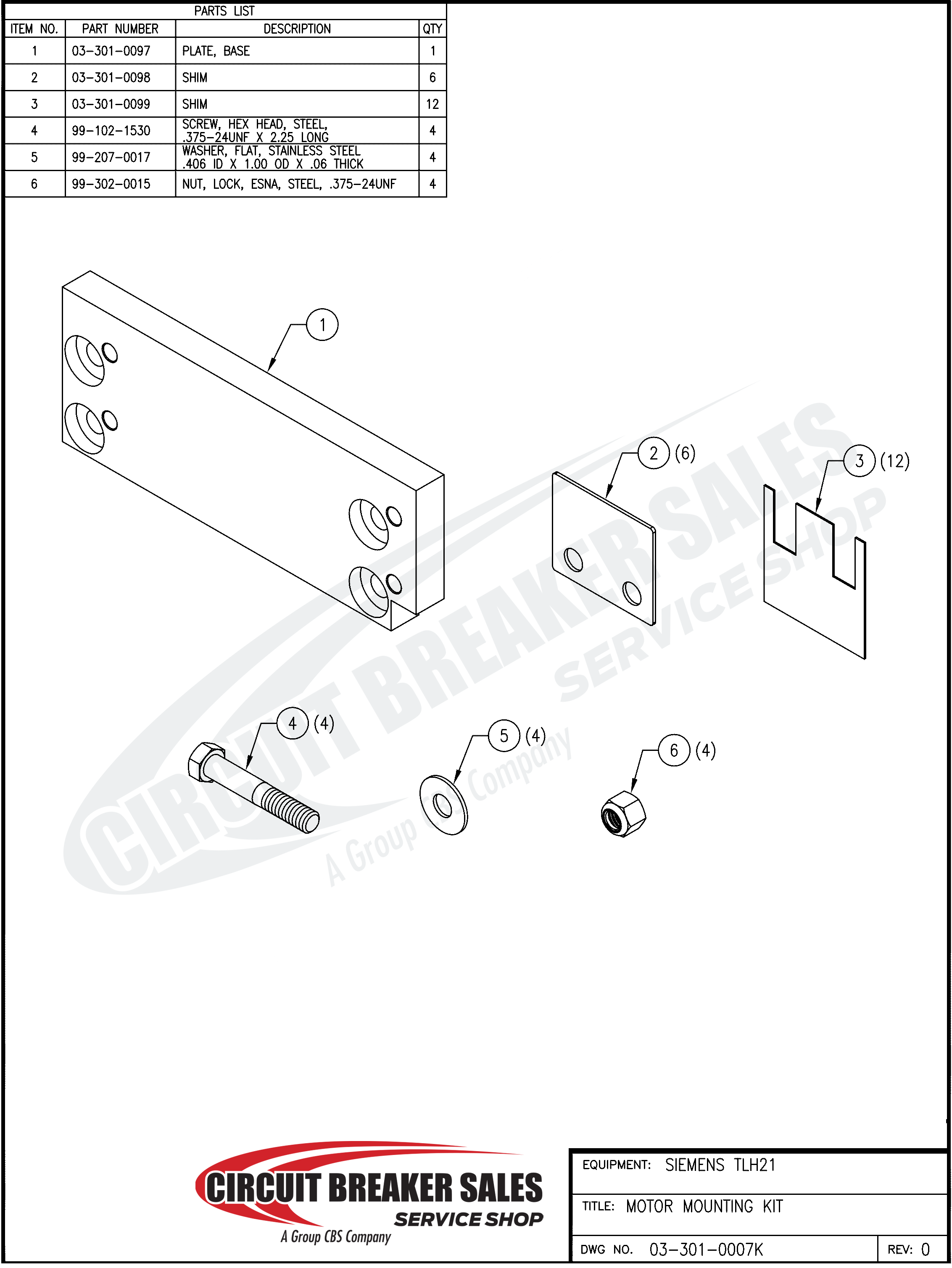 Siemens TLH21 Motor Mount Kit Kit - Motor Mounting Kit