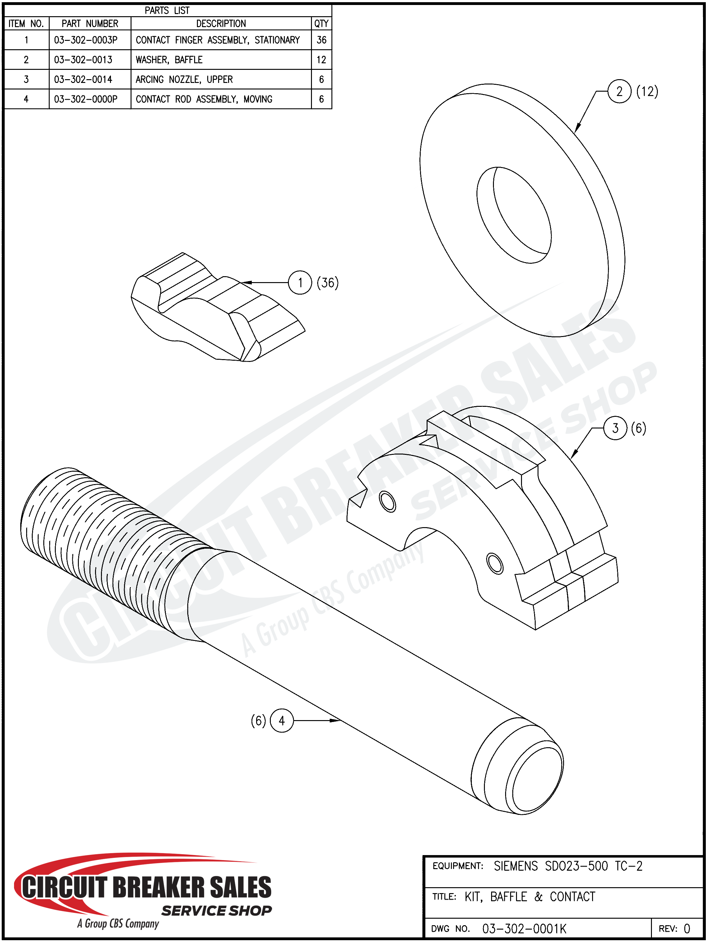 Siemens  SDO23-500-TC-2 Kit - Baffle & Contacts for SDO 15-500 TC-2