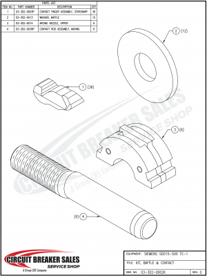 Siemens  SDO15-500-TC-1 Kit - Baffle & Contacts for SDO 15-500 TC-1