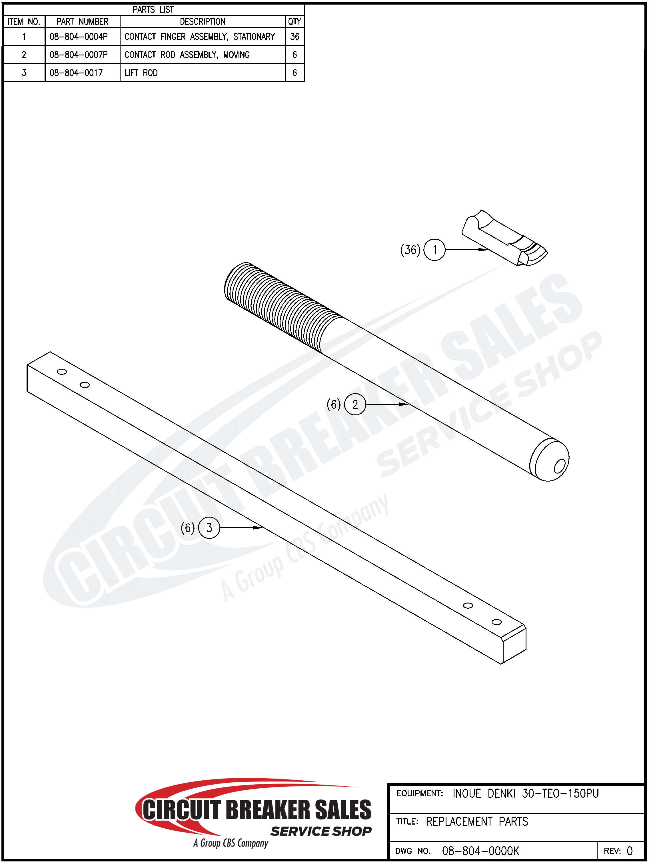 Inoue Denki 30-TEO-150PU Kit - Replacement Parts