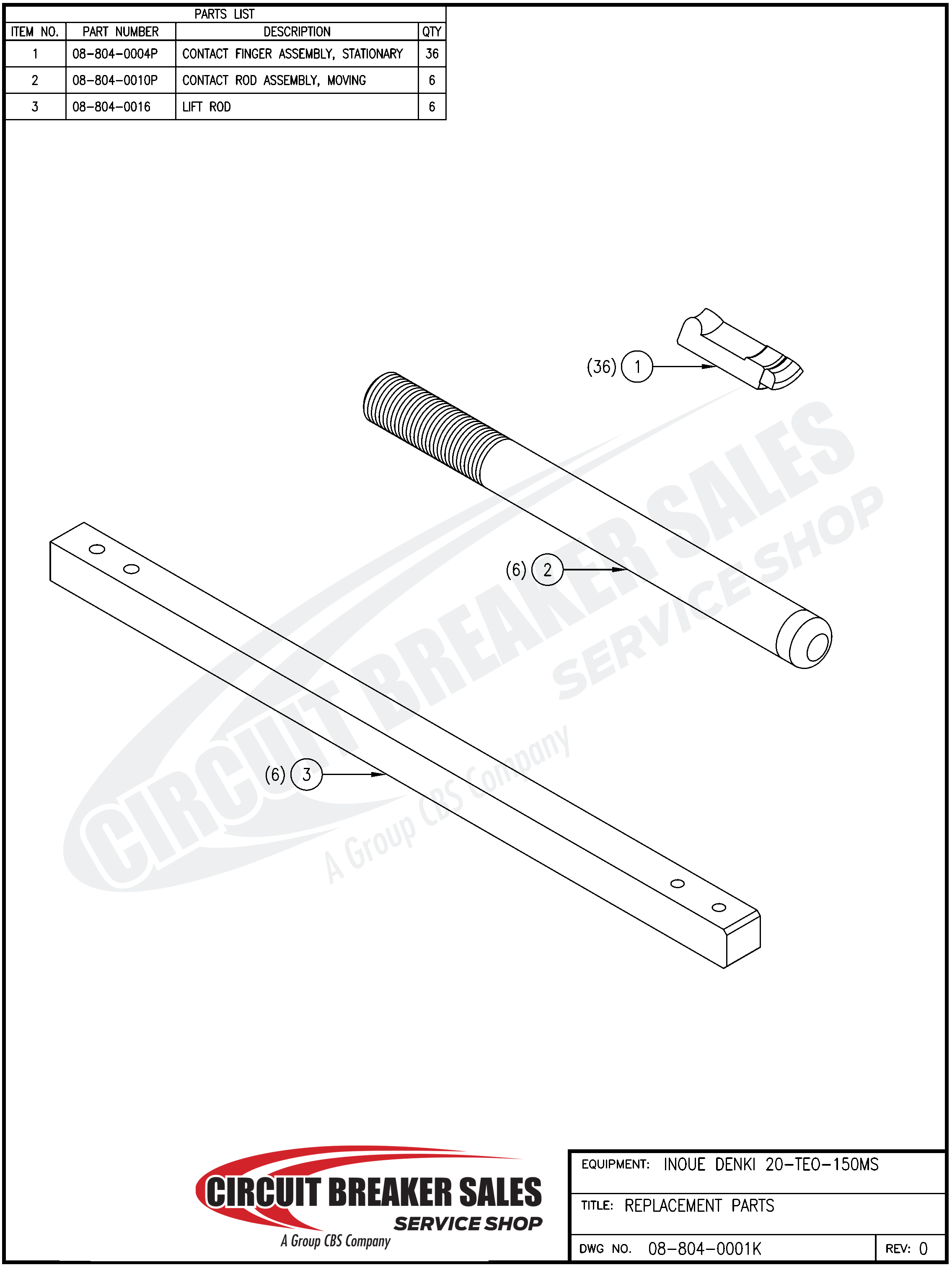 Inoue Denki 20-TEO-150MS Kit - Replacement Parts