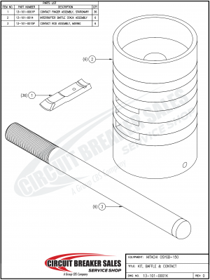 Hitachi  OSYGB-150 Kit - Baffle & Contacts